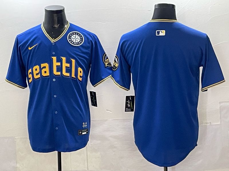 Men 2025 Seattle Mariners Blank Blue City Edition Nike MLB Jersey 23->seattle mariners->MLB Jersey